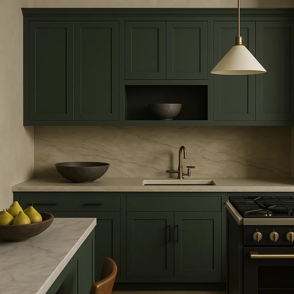 Hampton Bay Avondale 15 in. W x 12 in. D x 36 in. H Ready to Assemble Plywood Shaker Wall Kitchen Cabinet in Fern Green, photo 3 of 4
