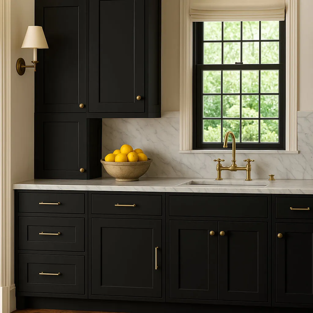 Hampton Bay Avondale Raven Black Shaker Wall Kitchen Cabinet - 15 in. W x 12 in. D x 42 in. H, photo 4 of 4