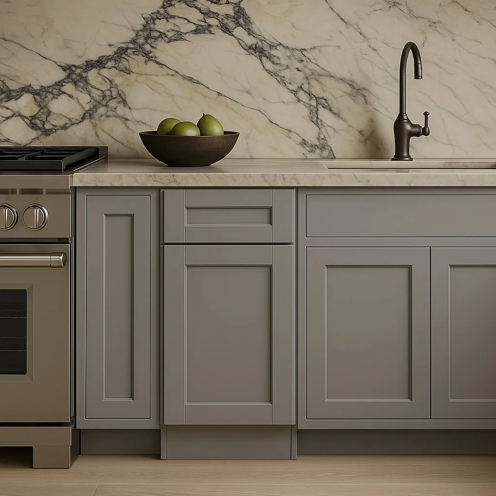 MILL'S PRIDE Richmond Vesuvius Gray Shaker Base Kitchen Cabinet - 12 in W x 24 in D x 34.5 in H, photo 2 of 4