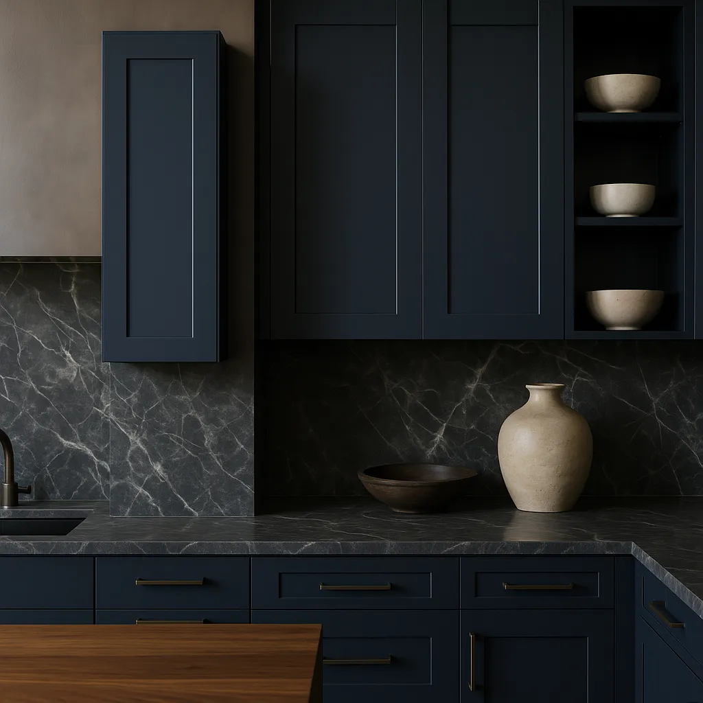 Hampton Bay Ink Blue Shaker Wall Kitchen Cabinet - Ready to Assemble, photo 2 of 4