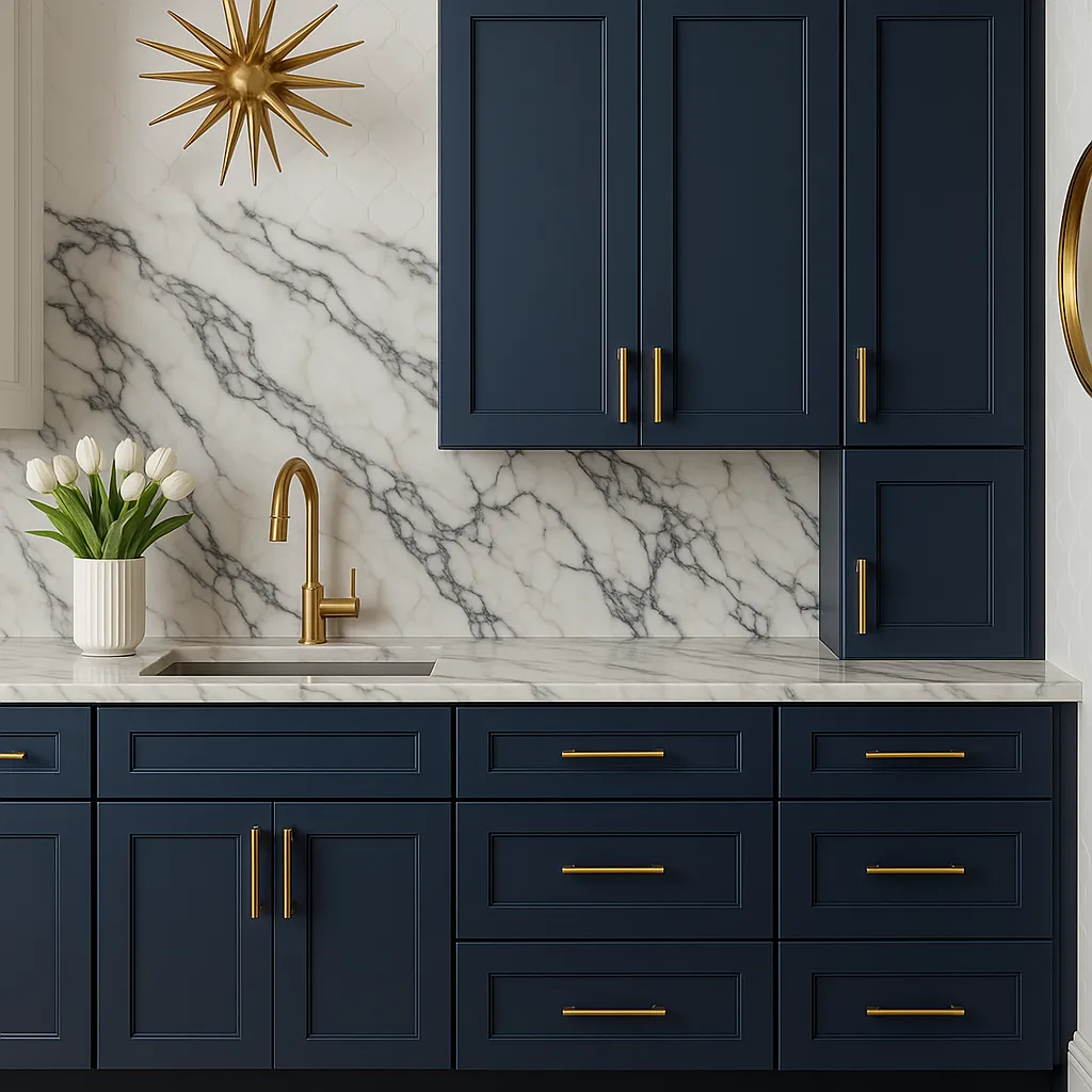 Hampton Bay Ink Blue Shaker Wall Kitchen Cabinet - Ready to Assemble, photo 3 of 4