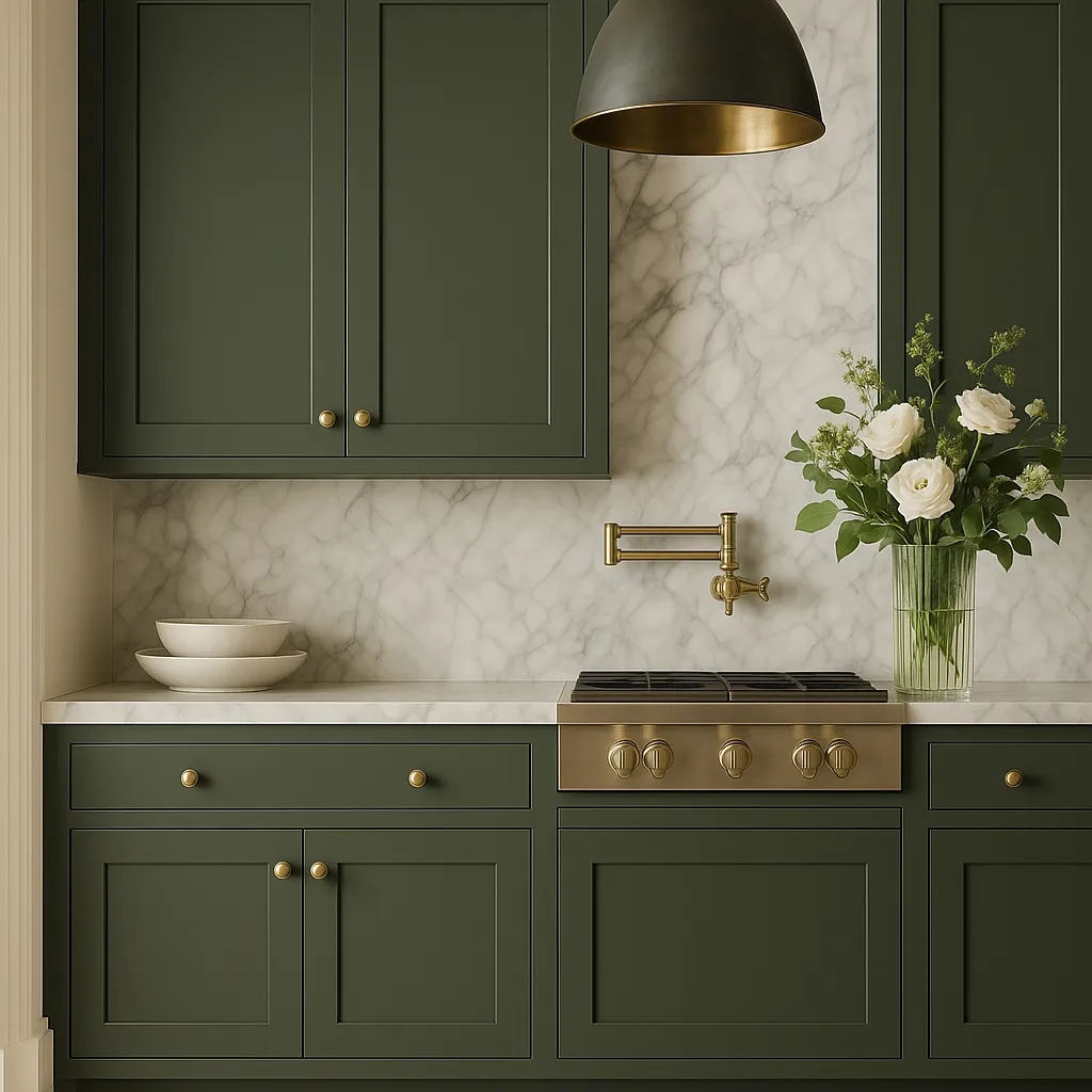 Hampton Bay Avondale 27 in. W x 12 in. D x 30 in. H Ready to Assemble Plywood Shaker Wall Kitchen Cabinet in Fern Green, photo 4 of 4