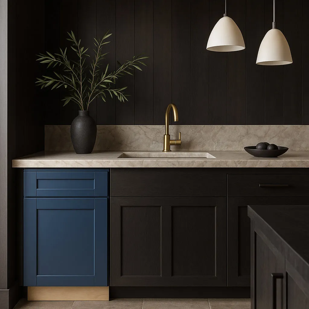 MILL'S PRIDE Valencia Blue Shaker Base Kitchen Cabinet - 21 in W x 24 in D x 34.5 in H, photo 2 of 4
