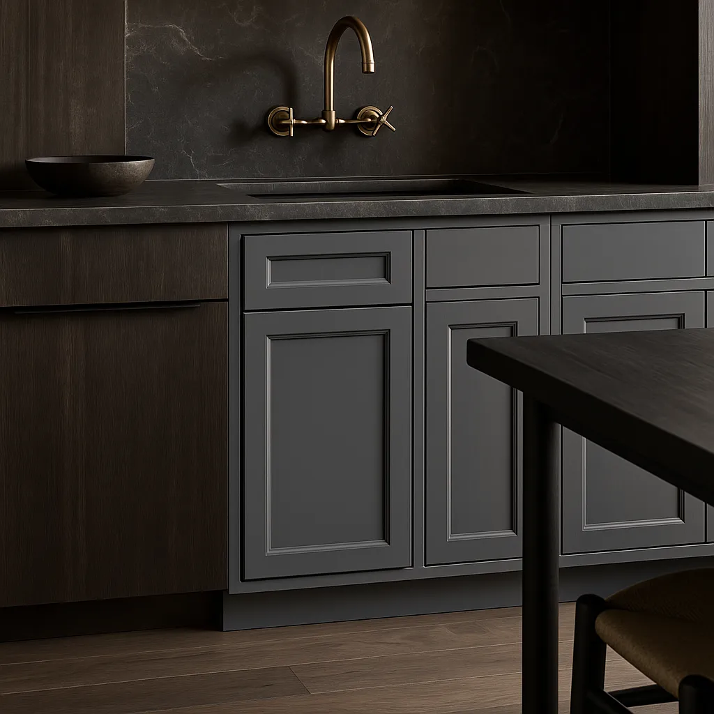 PELHAM & WHITE Keyport Shaker Charcoal Base Kitchen Cabinet - Tool-Free Assembly, photo 3 of 4