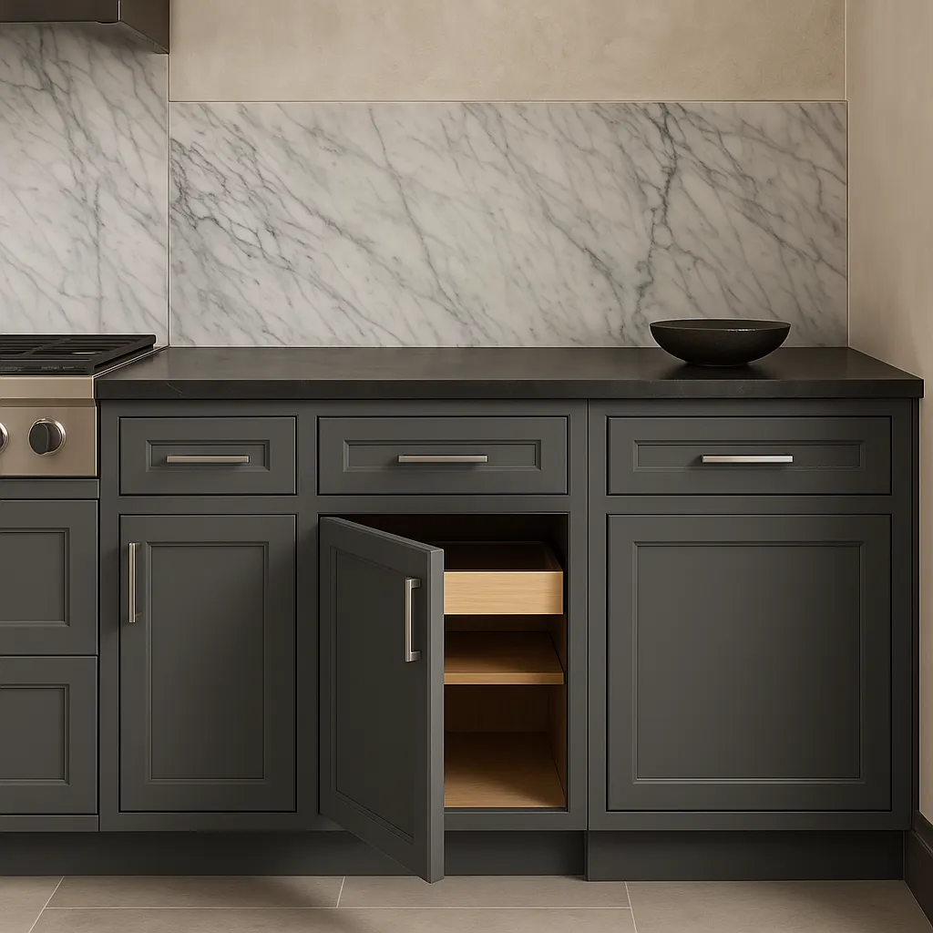 PELHAM & WHITE Keyport Shaker Charcoal Base Kitchen Cabinet - Tool-Free Assembly, photo 4 of 4