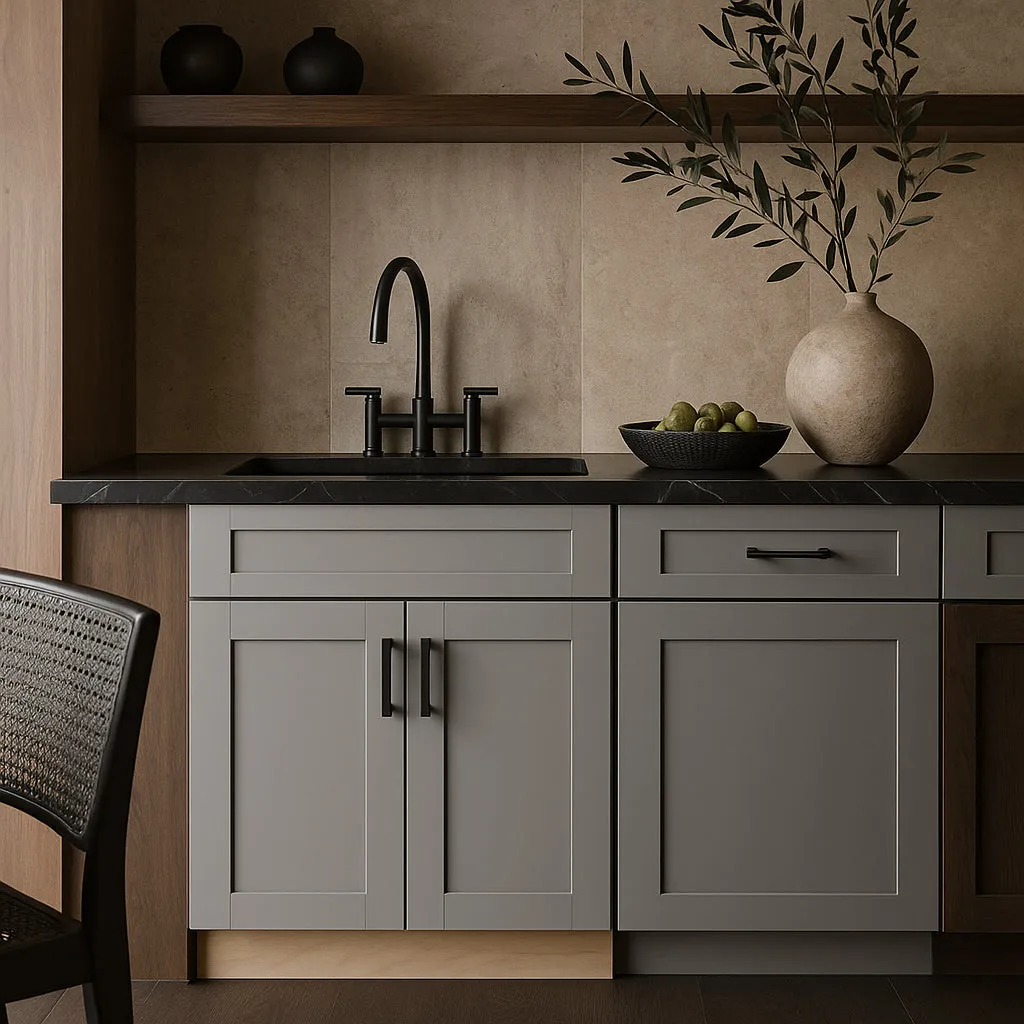 MILL'S PRIDE Richmond Vesuvius Gray Plywood Shaker Sink Base Cabinet - 30 in W x 24 in D x 34.5 in H, photo 2 of 4
