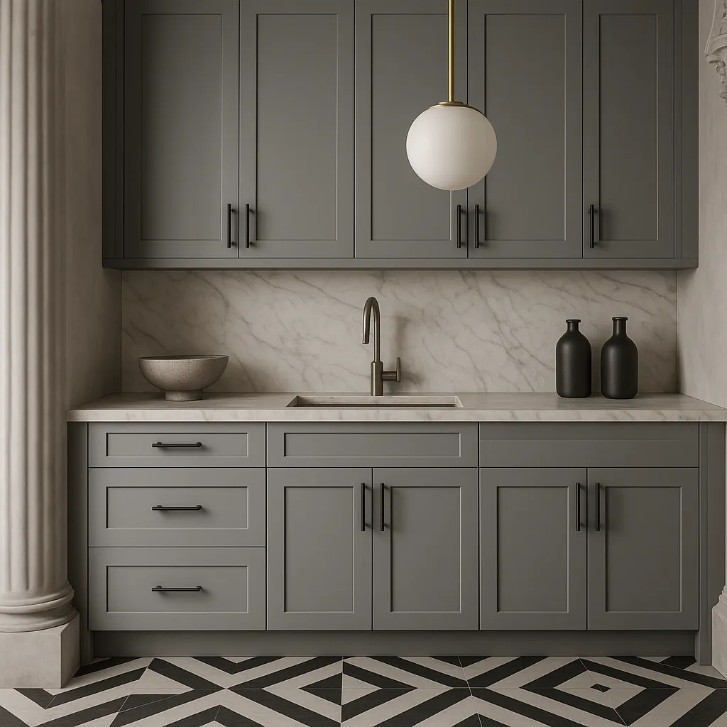 MILL'S PRIDE Richmond Vesuvius Gray Plywood Shaker Sink Base Cabinet - 30 in W x 24 in D x 34.5 in H, photo 3 of 4