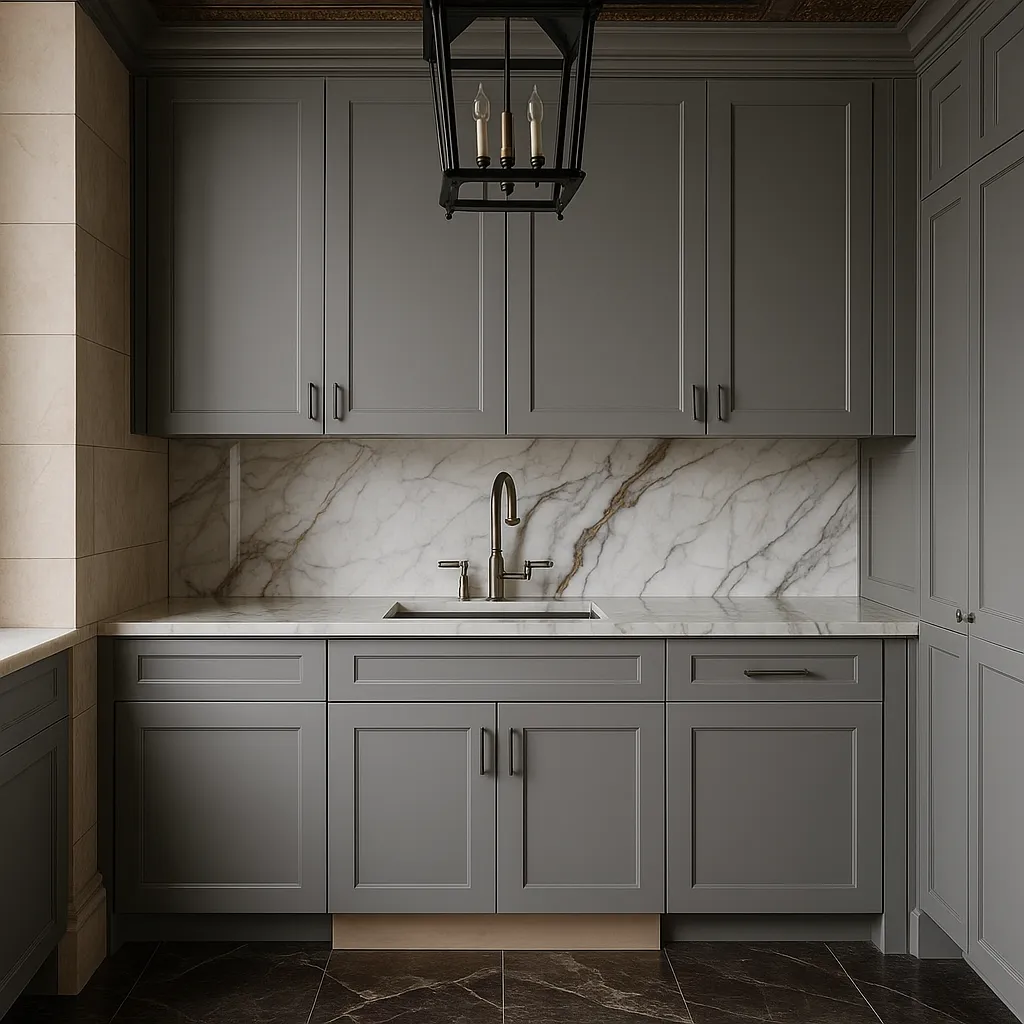 MILL'S PRIDE Richmond Vesuvius Gray Plywood Shaker Sink Base Cabinet - 30 in W x 24 in D x 34.5 in H, photo 4 of 4