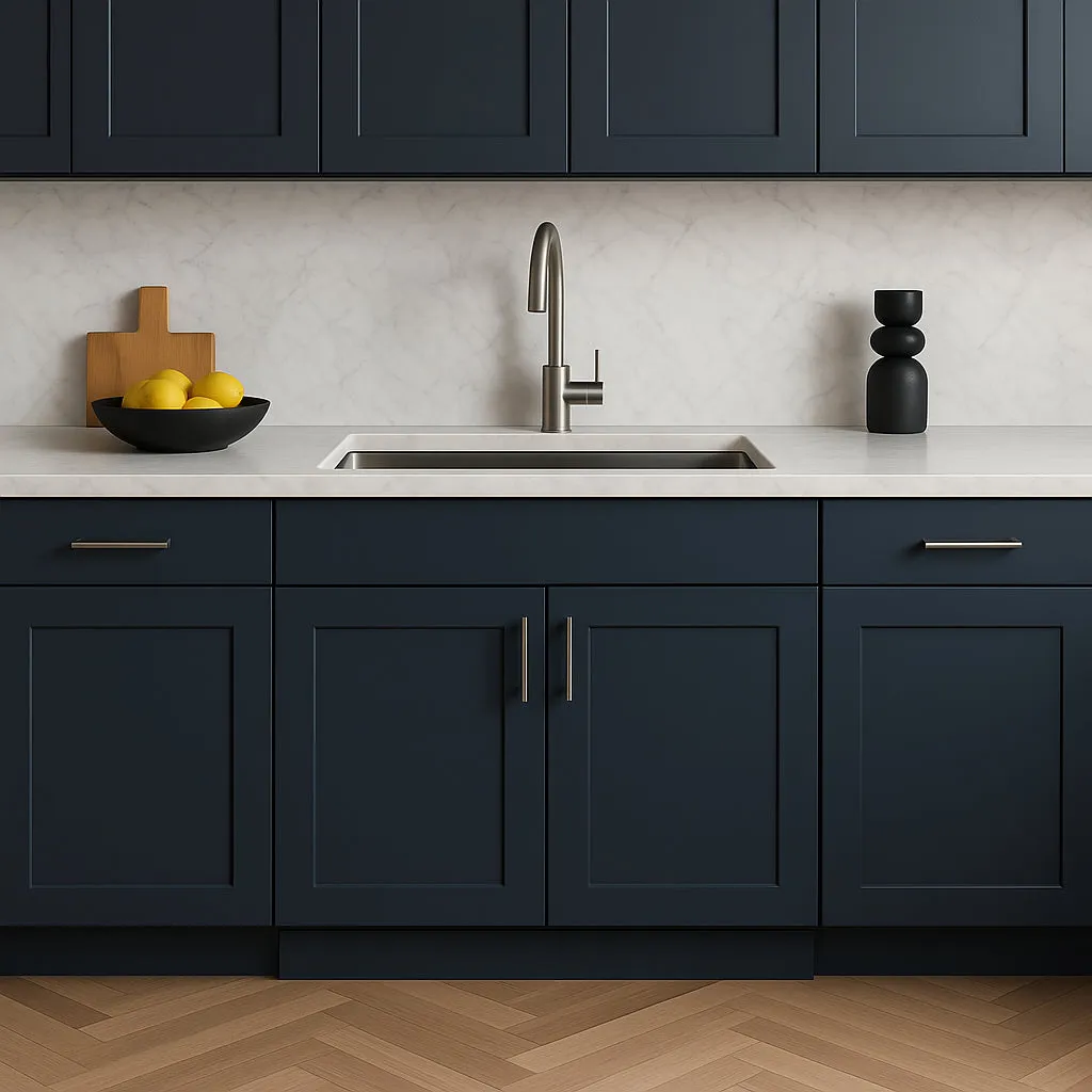 Hampton Bay Ink Blue Shaker Sink Base Cabinet - 33" W x 24" D x 34.5" H, photo 2 of 4
