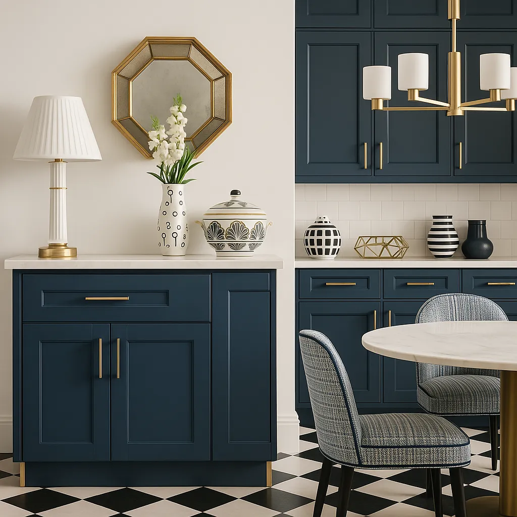 MILL'S PRIDE Valencia Blue Shaker Base Kitchen Cabinet - 24 in W x 24 in D x 34.5 in H, photo 4 of 4