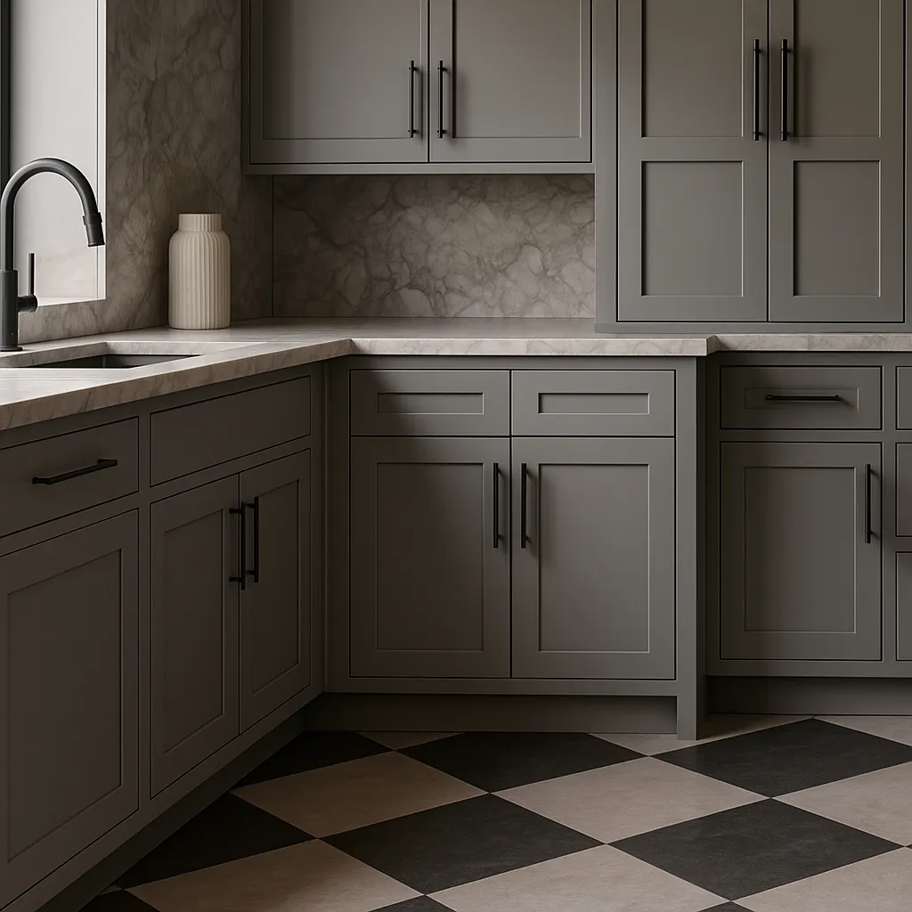MILL'S PRIDE Richmond Vesuvius Gray Shaker Base Kitchen Cabinet - 30 in W x 24 in D x 34.5 in H, photo 2 of 4