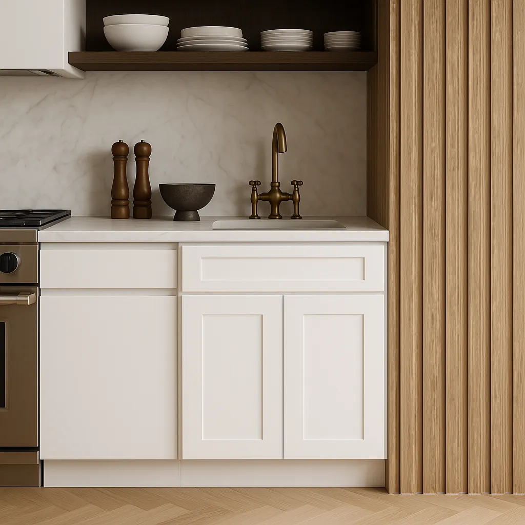 CASAINC 24" White Shaker Kitchen Base Cabinet with Drawer, photo 2 of 4