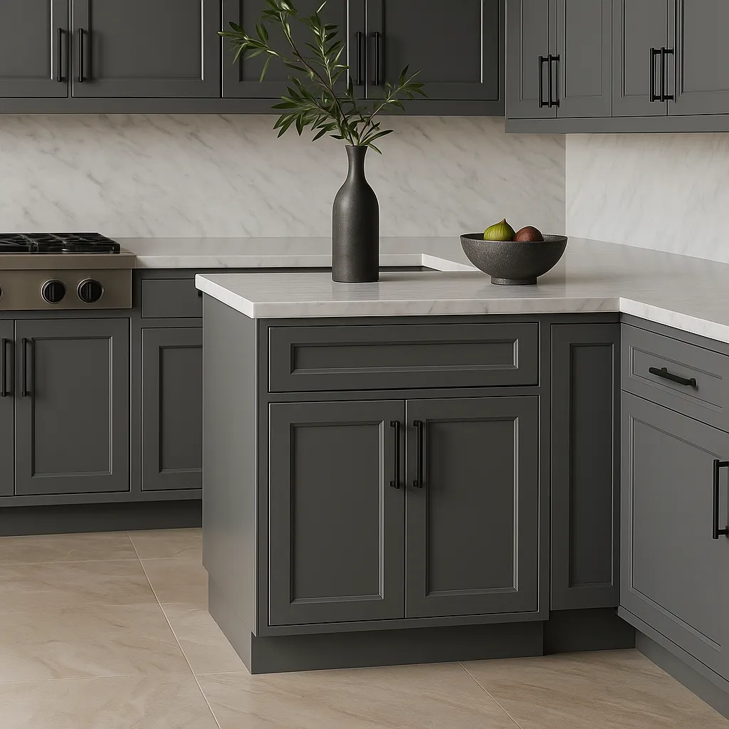 PELHAM & WHITE Keyport Shaker Charcoal Base Kitchen Cabinet - Tool-Free Assembly, photo 2 of 4
