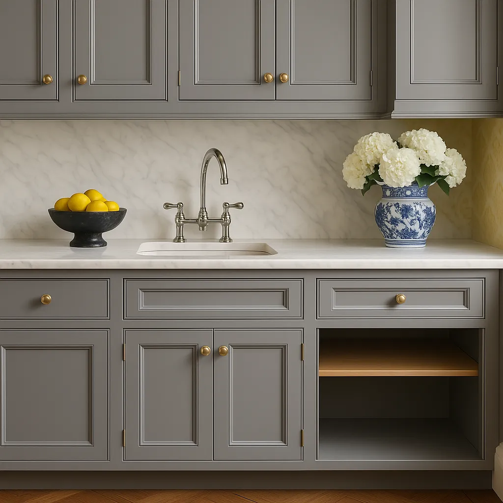 PELHAM & WHITE Keyport Shaker Charcoal Base Kitchen Cabinet - Tool-Free Assembly, photo 3 of 4