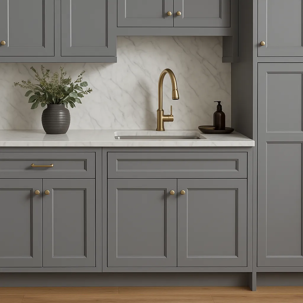 PELHAM & WHITE Keyport Shaker Charcoal Base Kitchen Cabinet - Tool-Free Assembly, photo 4 of 4