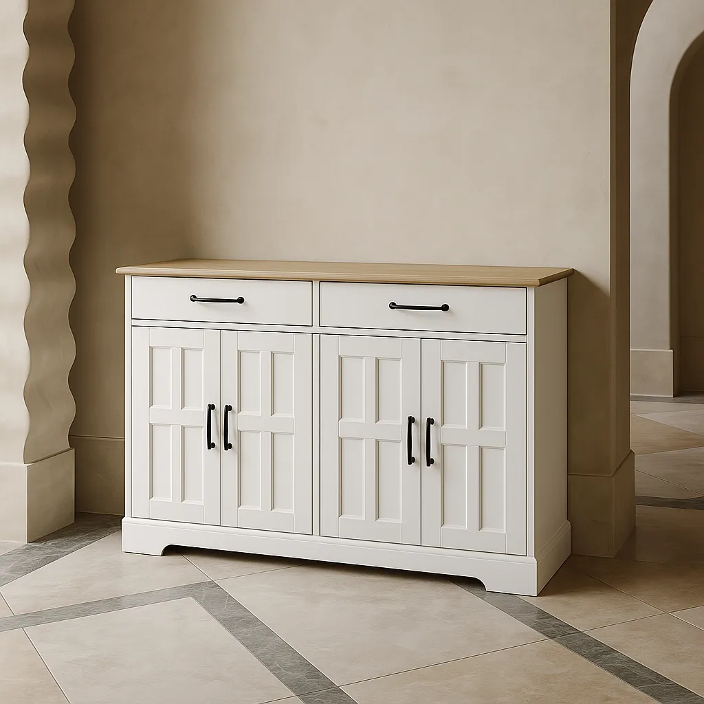 FUNKOL White MDF Kitchen Cabinet with 2 Drawers and 4 Doors, photo 3 of 4