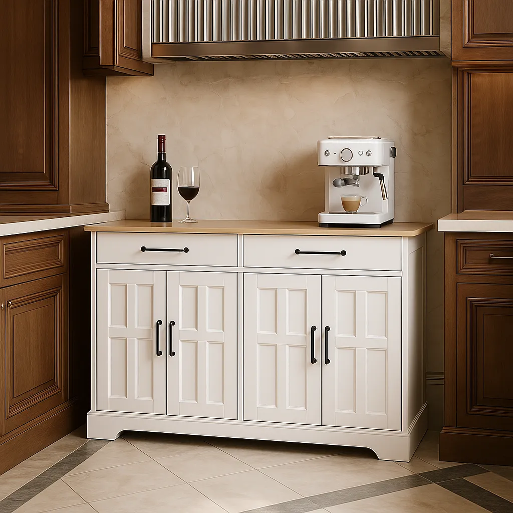 FUNKOL White MDF Kitchen Cabinet with 2 Drawers and 4 Doors, photo 4 of 4