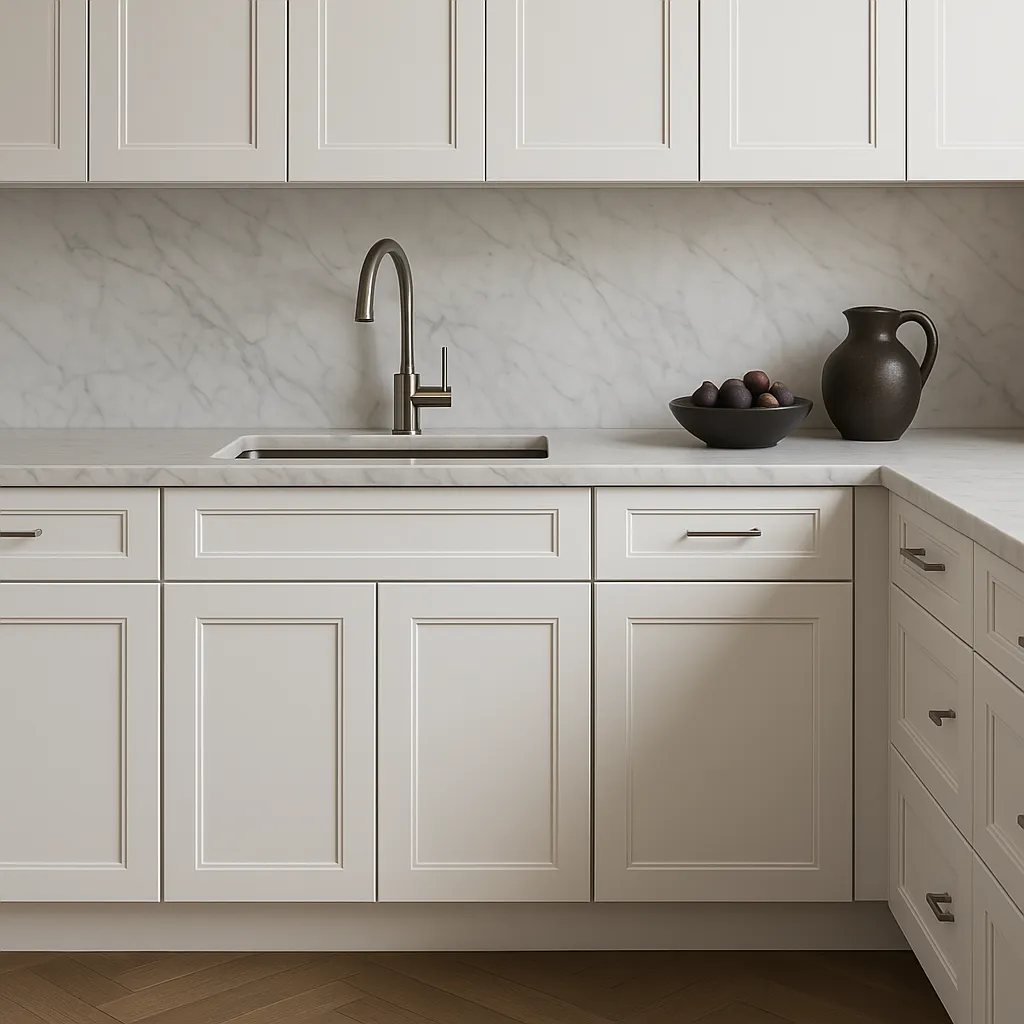HOMEIBRO Shaker White Plywood Base Kitchen Cabinet with Drawer and Doors, photo 2 of 4
