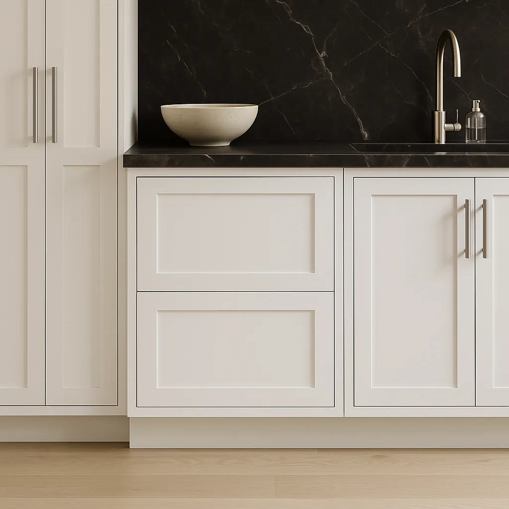 HOMEIBRO Shaker White Plywood Kitchen Cabinet with 2 Drawers - 24 in. W x 24 in. D x 34.5 in. H, photo 2 of 4