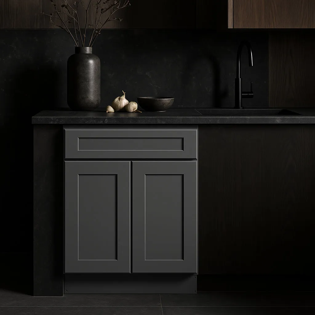 HOMEIBRO Shaker Grey Plywood Kitchen Cabinet with Drawer, photo 2 of 4