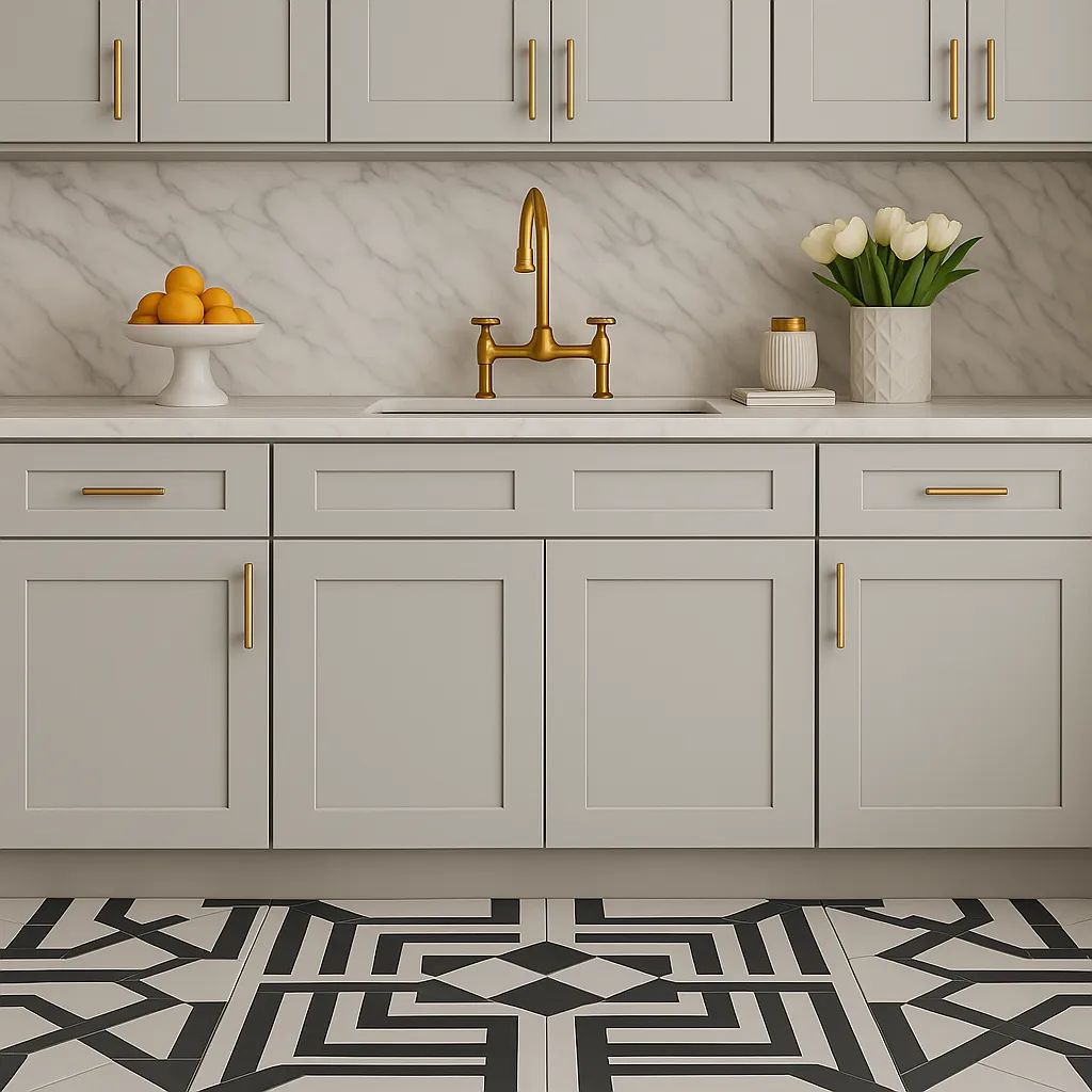 HOMEIBRO Painted Shaker Style Ready to Assemble Base Cabinet, 33 in. W x 34-1/2 in. H x 24 in. D, photo 3 of 4