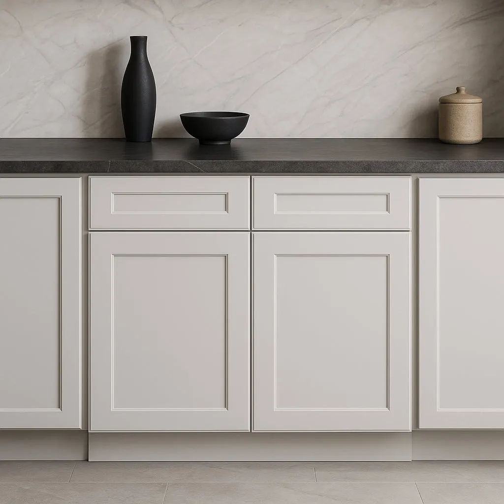 HOMEIBRO Painted Shaker Style Ready to Assemble Base Cabinet, 33 in. W x 34-1/2 in. H x 24 in. D, photo 2 of 4