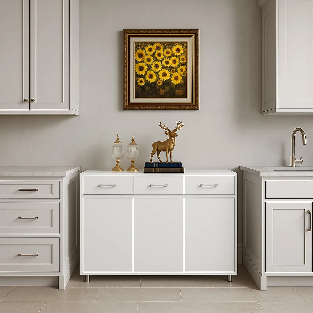 FUNKOL White MDF Kitchen Cabinet with 3 Drawers and 3 Doors, photo 2 of 4