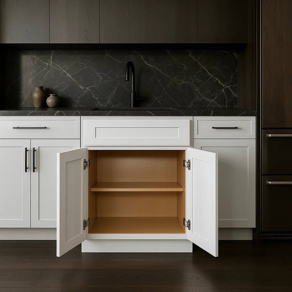 HOMEIBRO Newport Ready to Assemble White Plywood Shaker Base Kitchen Cabinet 24 in. W x 24 in. D x 34.5 in. H, photo 2 of 4