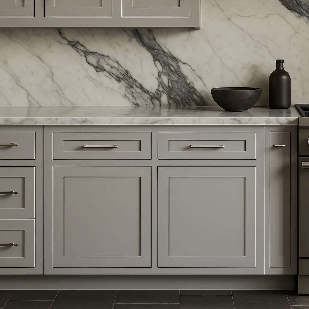 Plywell Shaker Base Cabinet with 2-Door and 1 Drawer in Gray, photo 3 of 4
