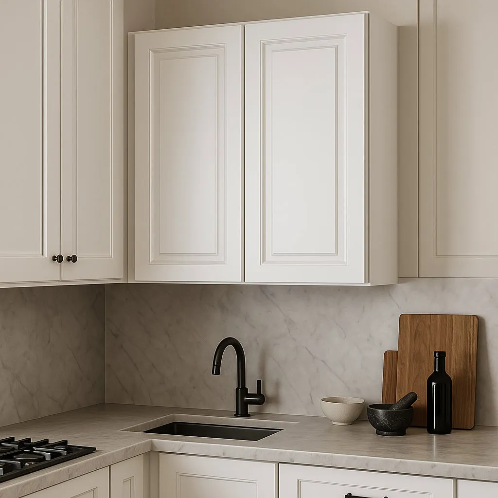 LIFEART CABINETRY Newport Ready to Assemble 33x36x12 in. 2-Door Wall Cabinet with 2-Shelves in Classic White, photo 2 of 4