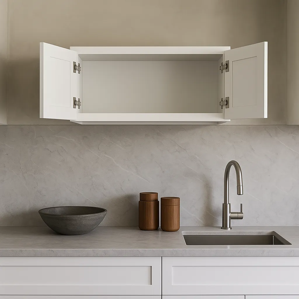 Plywell Shaker High Double Door Wall Cabinet, Ready to Assemble, White, 24x18x12 in., photo 2 of 4