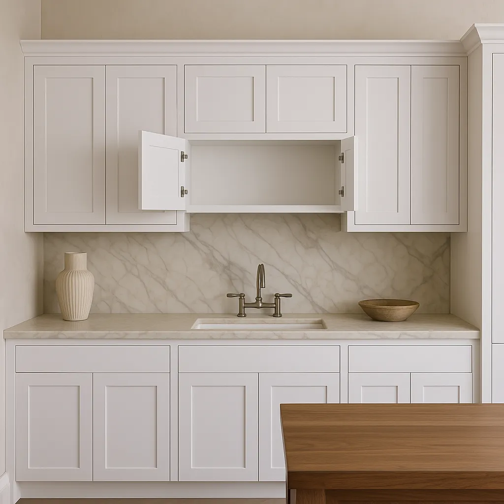 Plywell Shaker High Double Door Wall Cabinet, Ready to Assemble, White, 24x18x12 in., photo 3 of 4