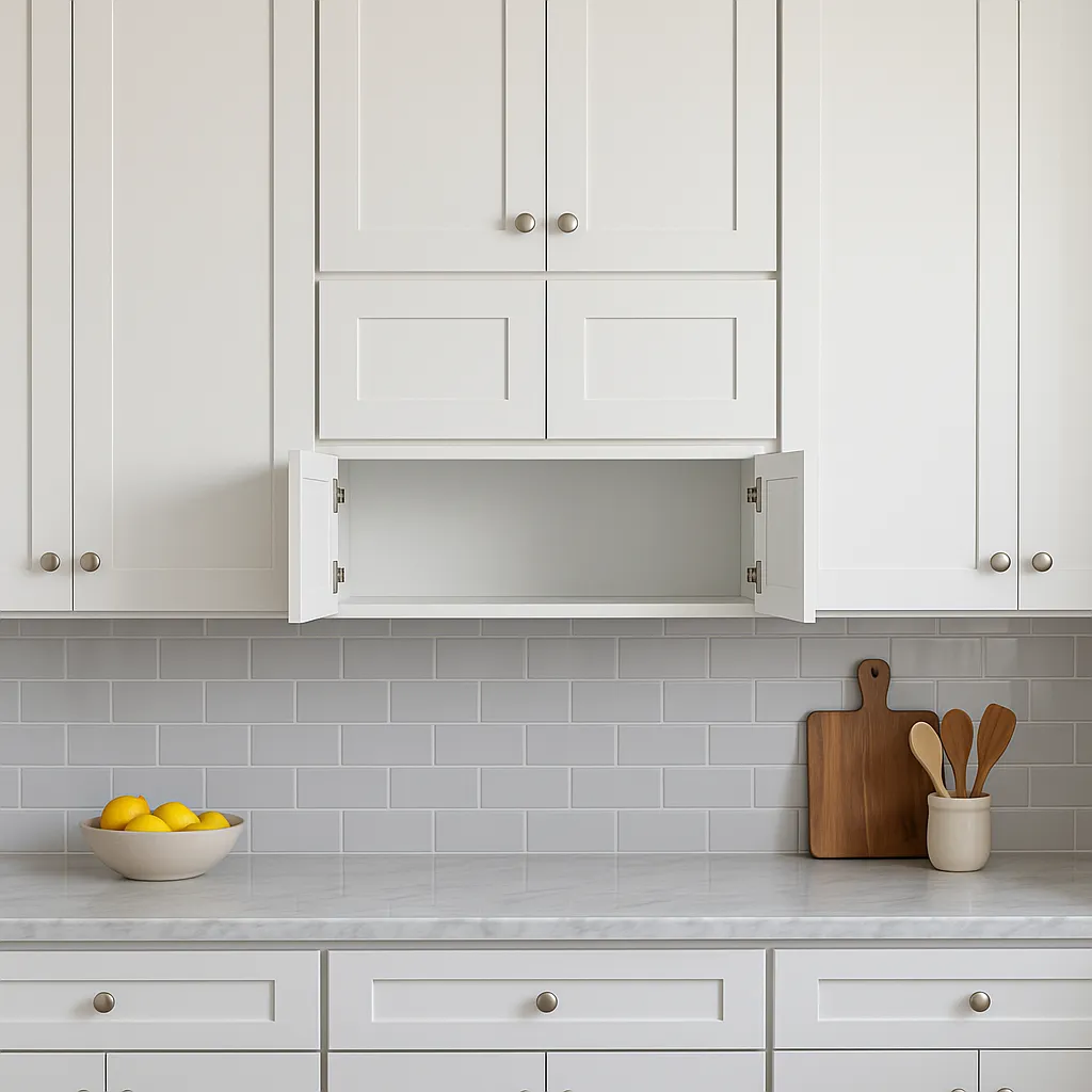 Plywell Shaker High Double Door Wall Cabinet, Ready to Assemble, White, 36x18x12 in., photo 2 of 4