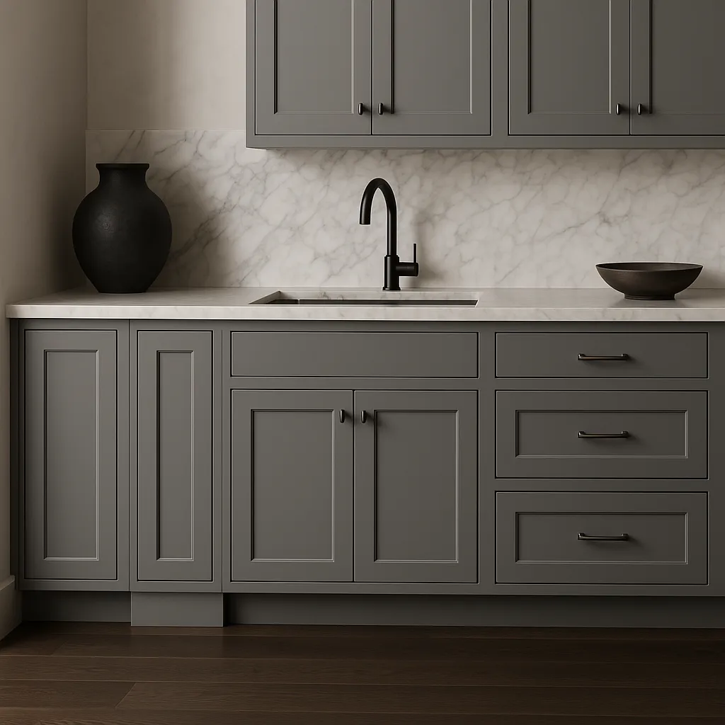 PELHAM & WHITE Keyport Shaker Charcoal Base Kitchen Cabinet - Tool-Free Assembly, photo 3 of 4