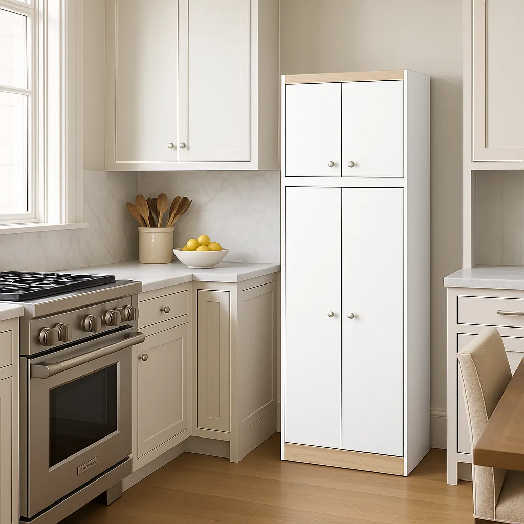 Inval America LLC GALLEY Kitchen Storage Utility Cabinet in White and Vienes Oak, photo 3 of 4