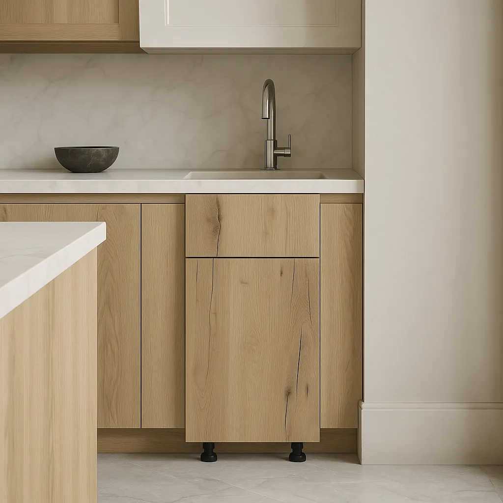 Cambridge Radiance Ready-to-Assemble Slab Base Kitchen Cabinet in Light Oak, photo 3 of 4