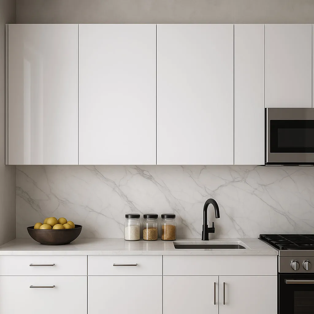 Cambridge Radiance White Gloss Slab Wall Kitchen Cabinet, 24x12x30 in., photo 4 of 4