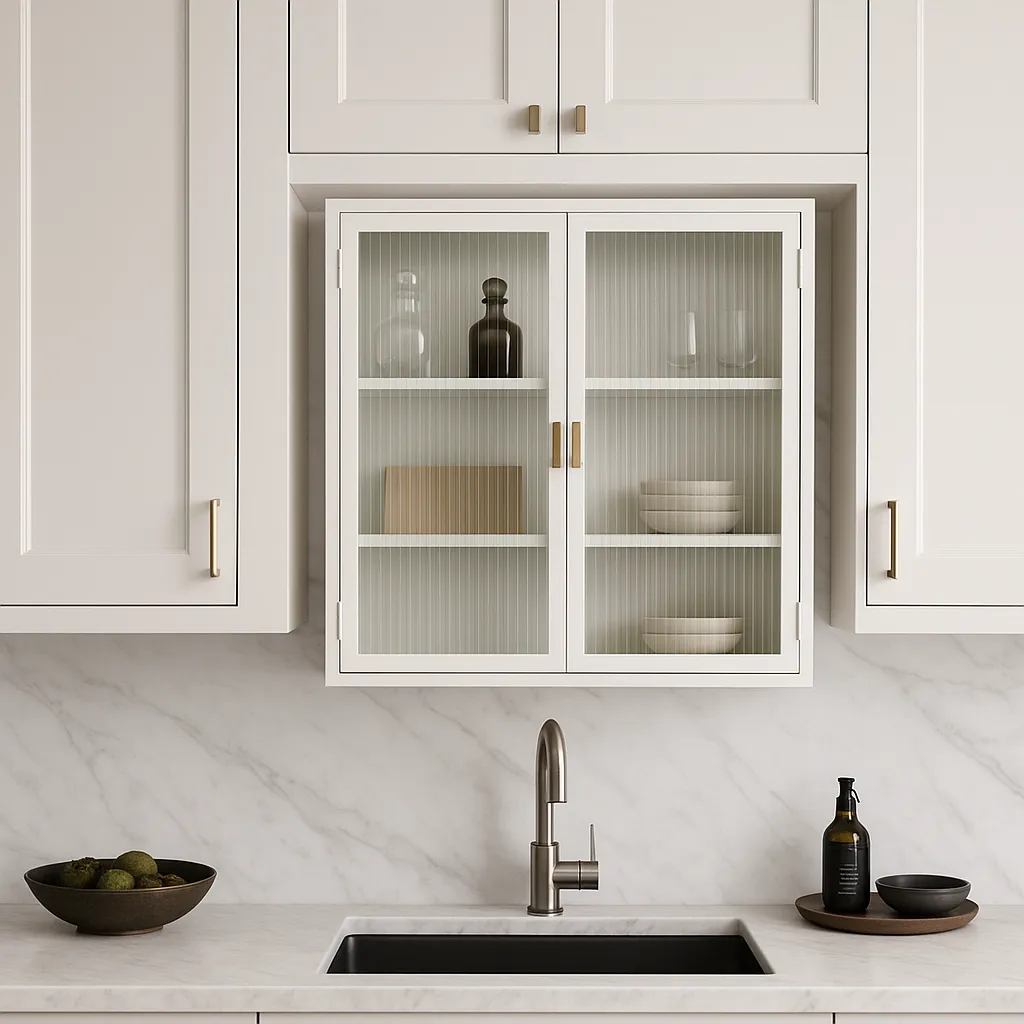 FUNKOL White Metal Wall Kitchen Cabinet with 3-Tier Storage, photo 2 of 4