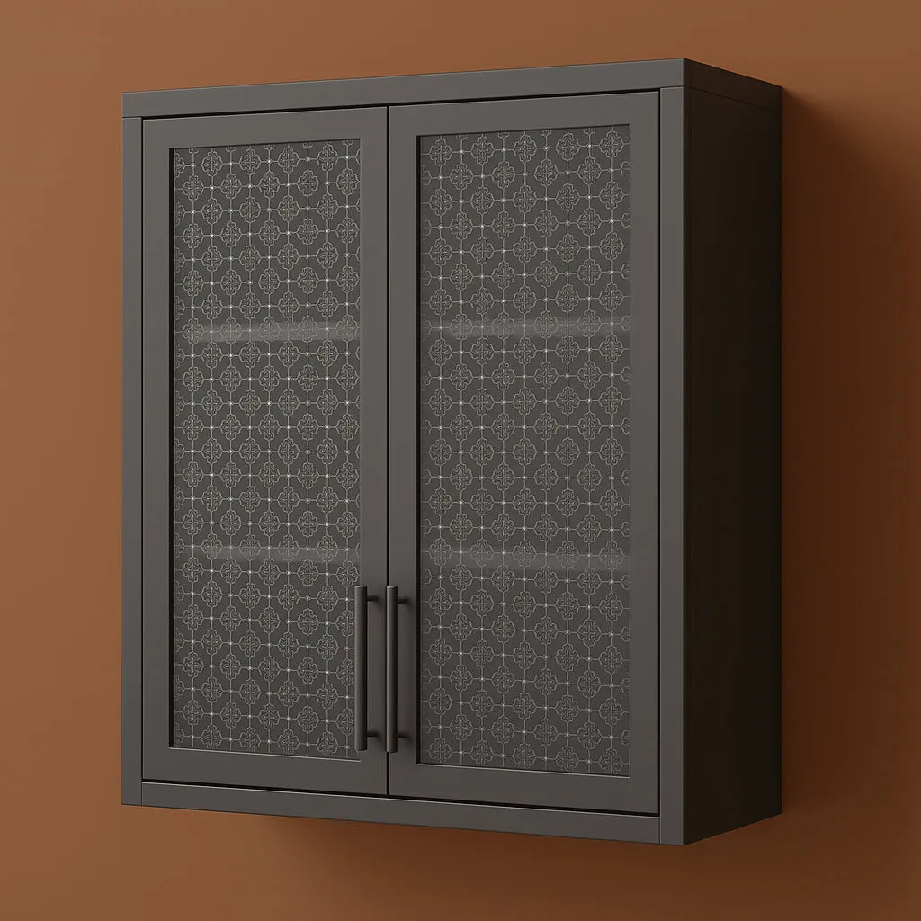 Aoibox Steel Wall Mounted Cabinet with Glass Door, Black, 31.50 in. W x 11.80 in. D x 30 in. H, photo 5 of 8