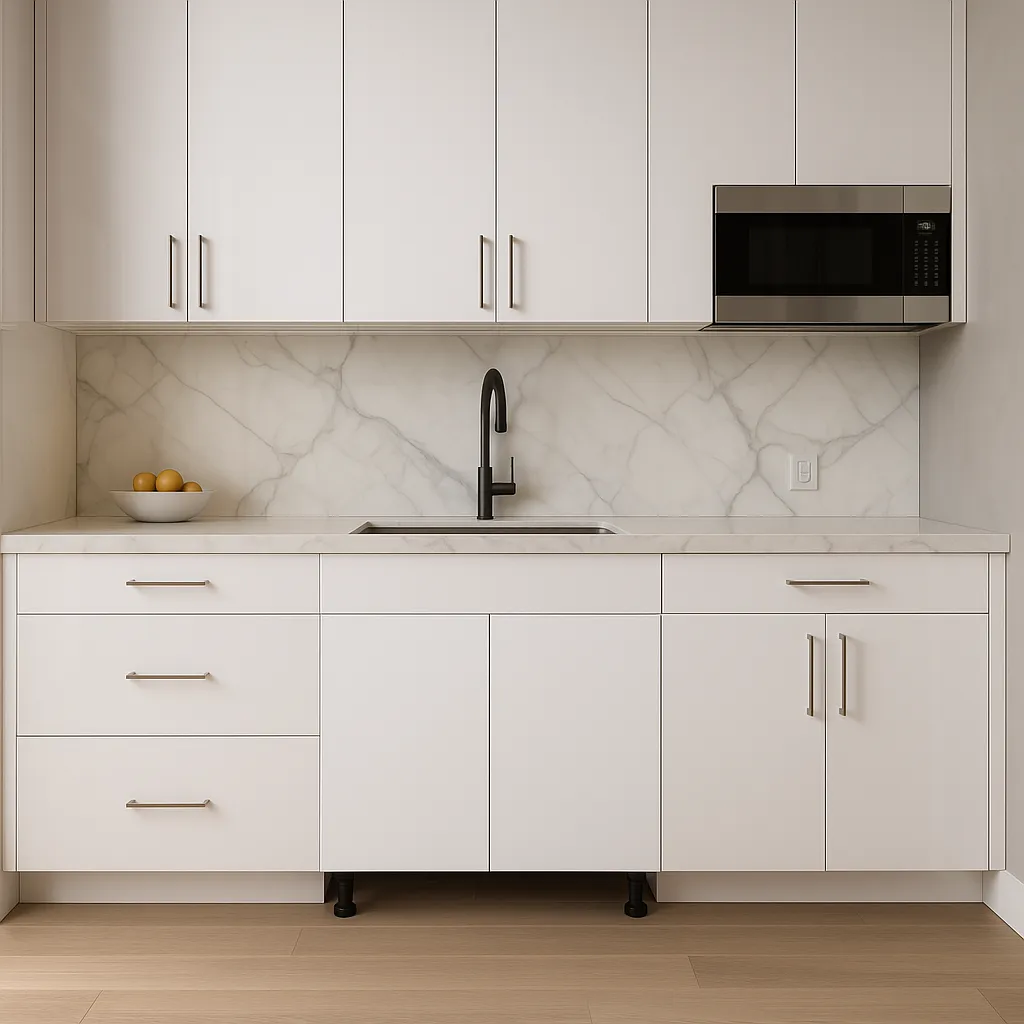 Cambridge Radiance 36 in. Ready to Assemble Slab Sink Base Kitchen Cabinet in White Gloss, photo 3 of 4