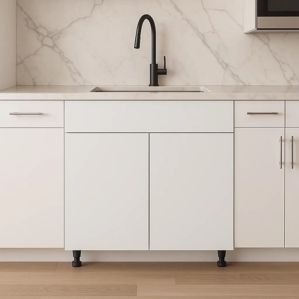 Cambridge Radiance 30 in. Ready-to-Assemble Slab Sink Base Kitchen Cabinet in White Gloss, photo 4 of 4