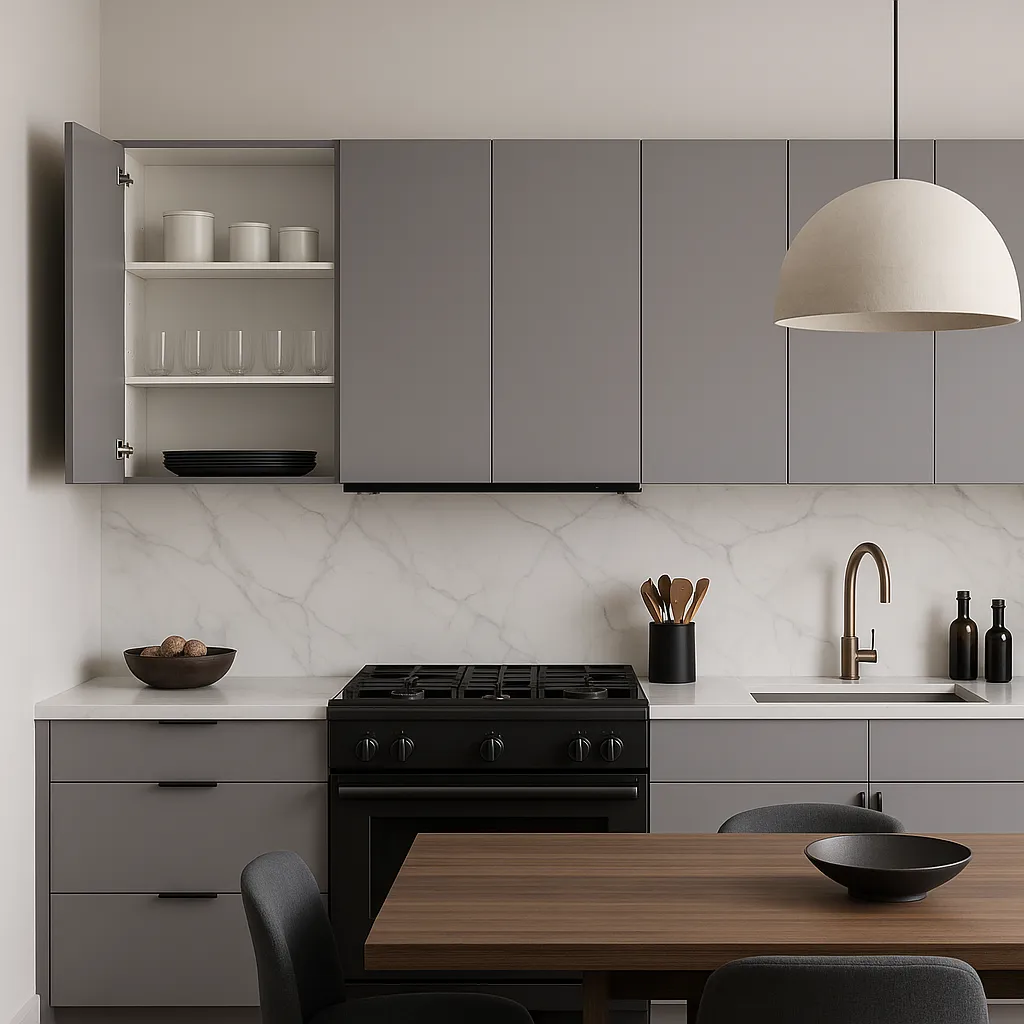 Cambridge Radiance Matte Grey Slab Wall Kitchen Cabinet - 36 in. W x 12 in. D x 30 in. H, photo 2 of 4