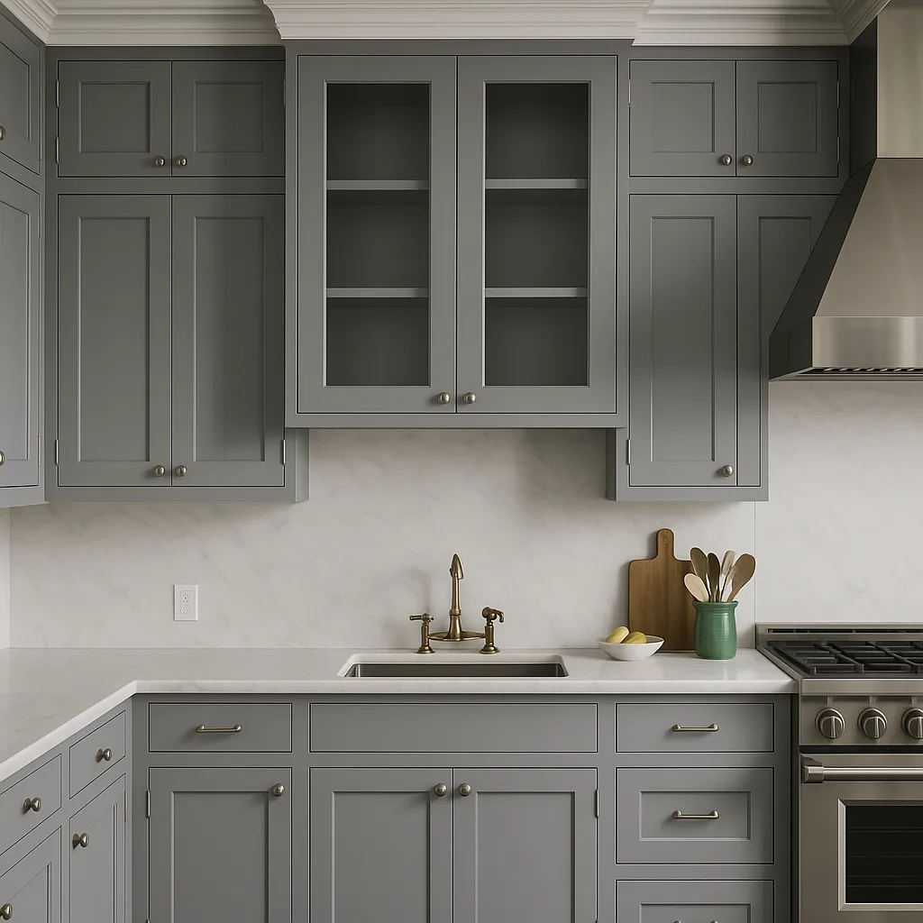 HOMEIBRO Shaker Grey Plywood Wall Cabinet, 30-in W x 12-in D x 36-in H, photo 4 of 4