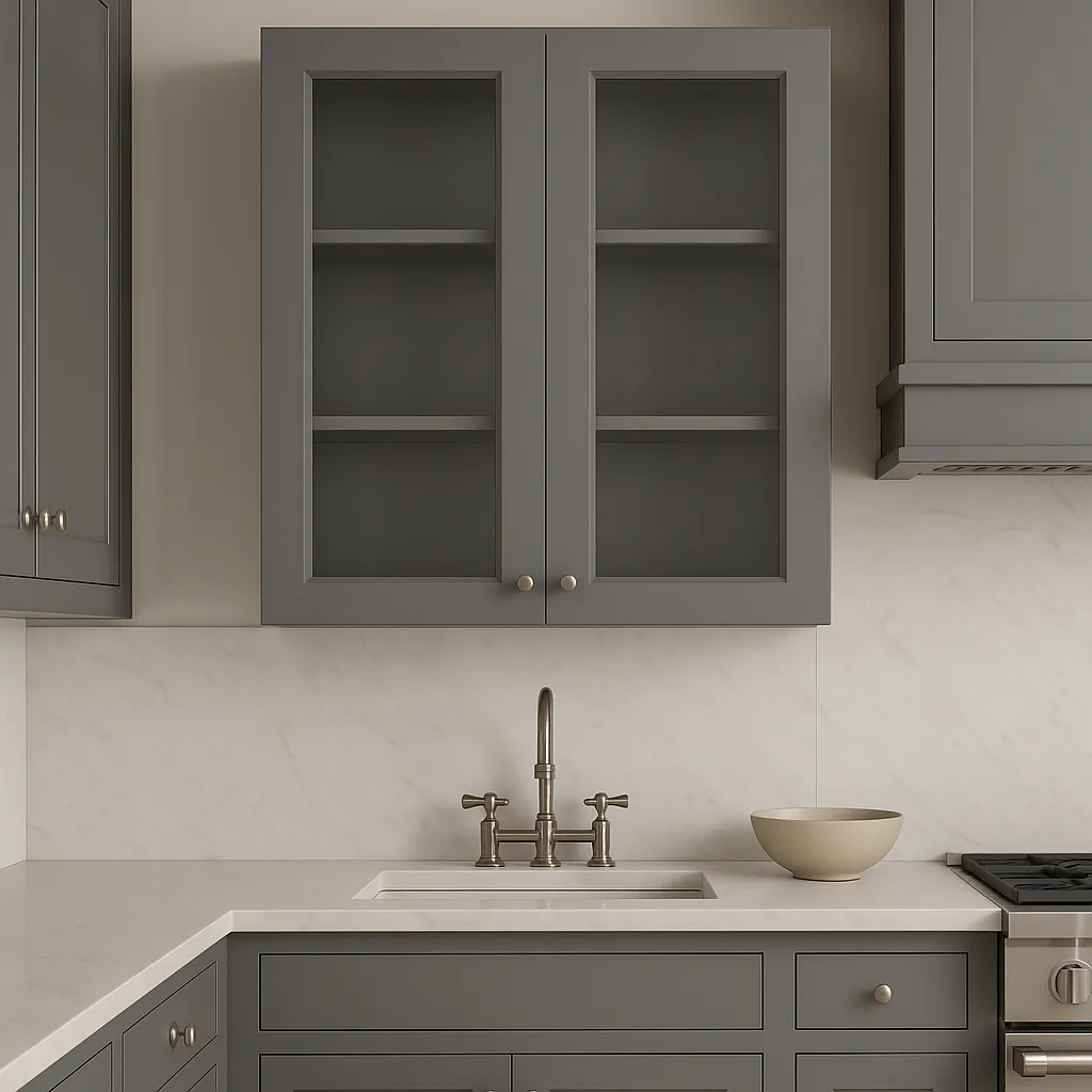 HOMEIBRO Shaker Grey Plywood Wall Cabinet, 30-in W x 12-in D x 36-in H, photo 3 of 4