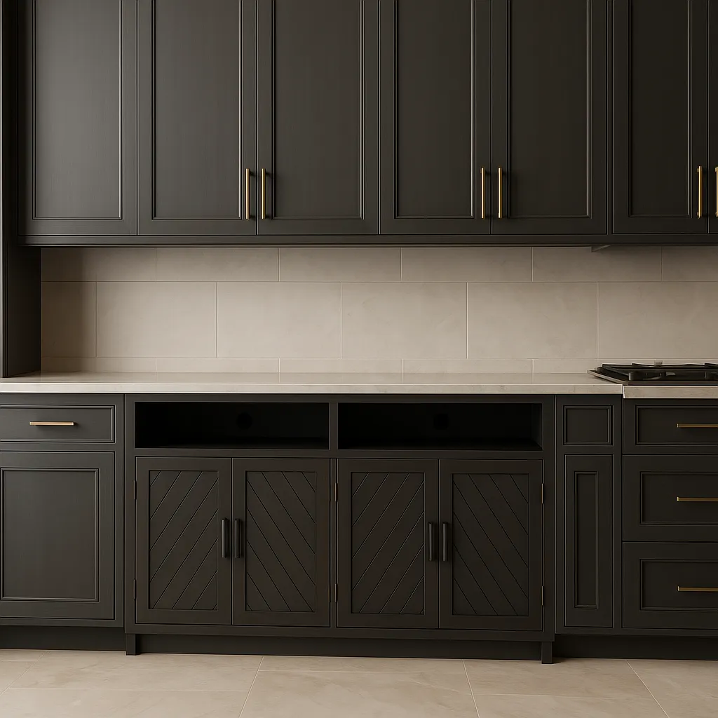 Runesay Gray Brown MDF Kitchen Cabinet Sideboard - 60 in. W x 15.7 in. D x 33.36 in. H, photo 3 of 4
