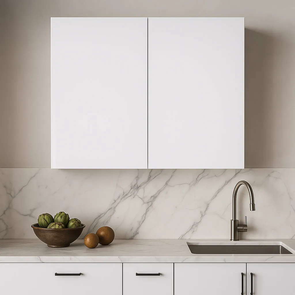 Cambridge Radiance Ready to Assemble Slab Wall Kitchen Cabinet in White Gloss - 33 in. W x 12 in. D x 36 in. H, photo 2 of 4