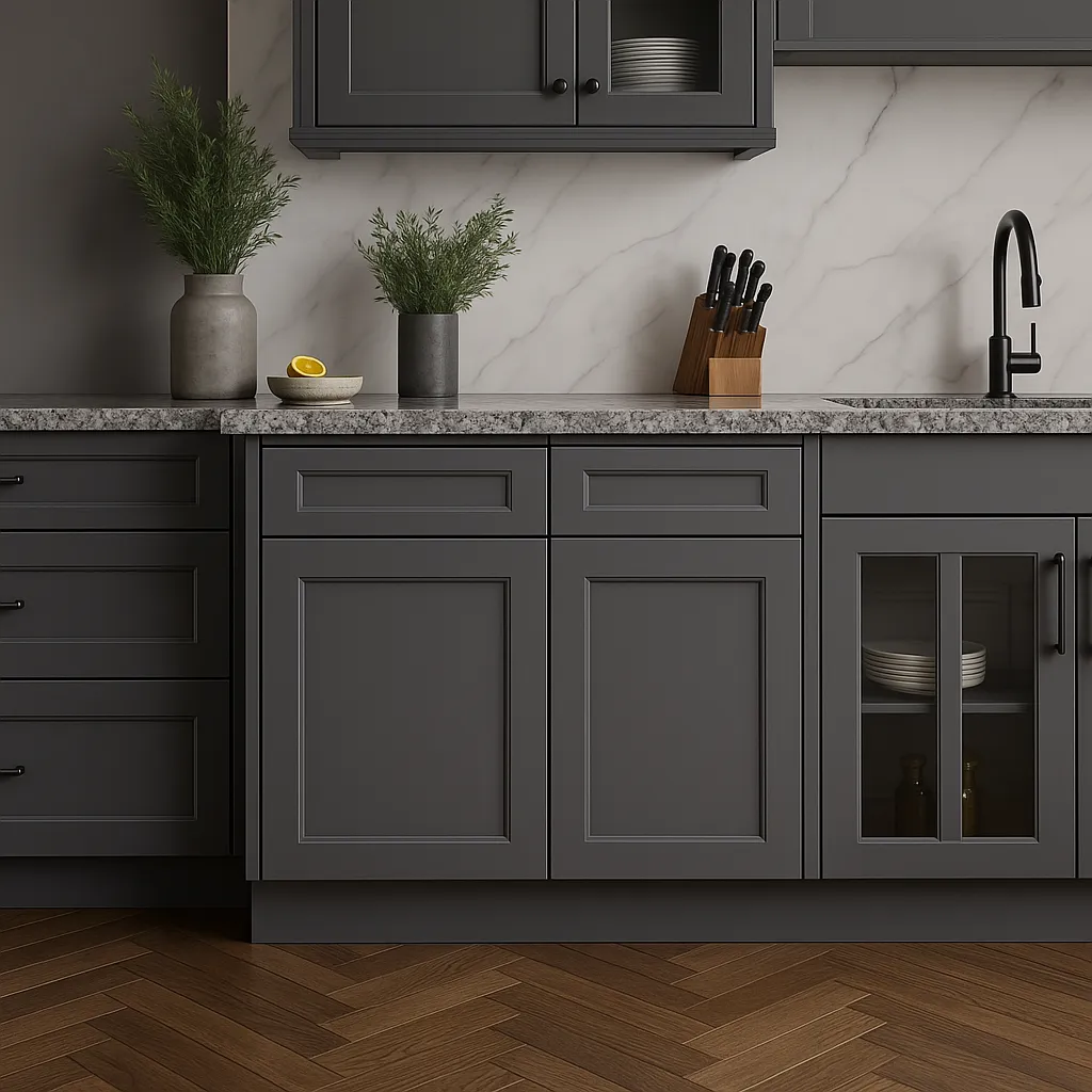 HOMEIBRO Shaker Grey Plywood Sink Base Cabinet - 33 in. W x 24 in. D x 34.5 in. H, photo 3 of 4