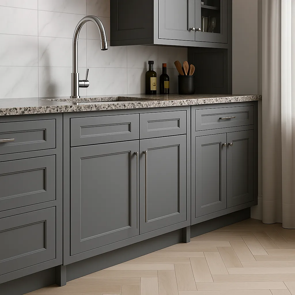 HOMEIBRO Shaker Grey Plywood Sink Base Cabinet - 33 in. W x 24 in. D x 34.5 in. H, photo 2 of 4