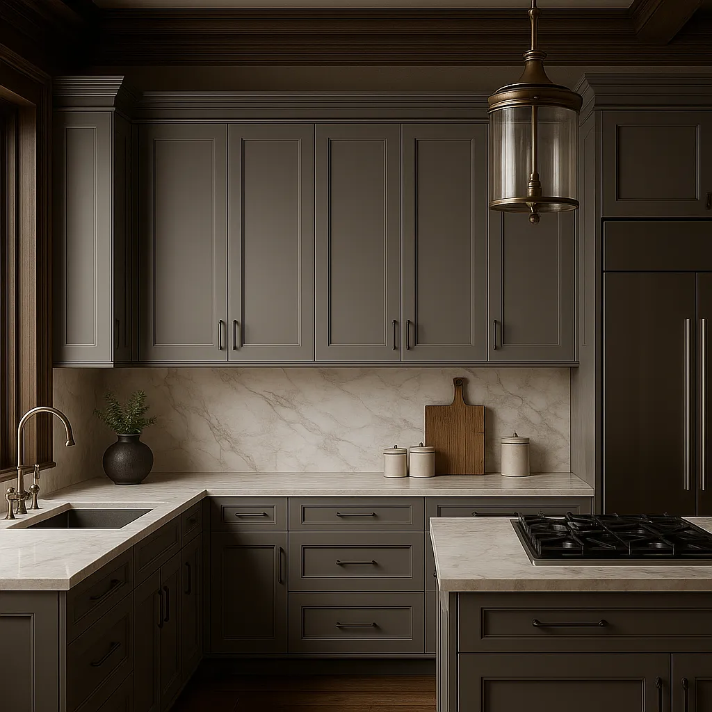 MILL'S PRIDE Richmond Vesuvius Gray Plywood Shaker Wall Kitchen Cabinet - 36" W x 12" D x 42" H, photo 2 of 4