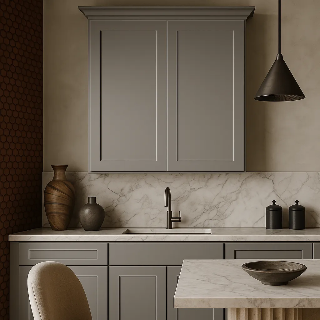MILL'S PRIDE Richmond Vesuvius Gray Plywood Shaker Wall Kitchen Cabinet - 36" W x 12" D x 42" H, photo 4 of 4